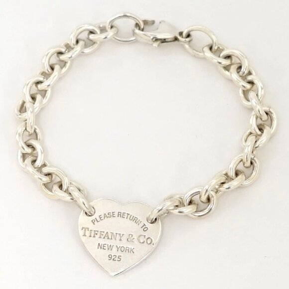 Tiffany & Co. Return to Heart Tag Bracelet 7.1" Silver 925 Auth w/Bag #5190